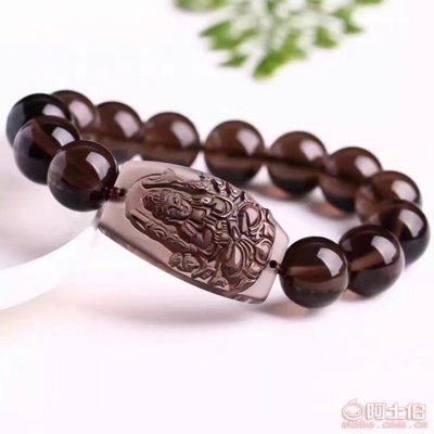 天然冰种黑曜石八大守护神手链 本命佛情侣款手串的守护与时尚