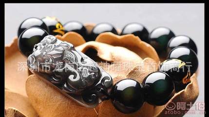 超神曜天然冰种彩虹眼黑曜石手链 经典传承与现代时尚的完美结合